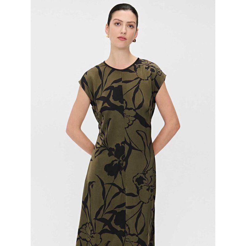 Veronika Maine Olive Lillies Midi Dress image number 3